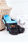 Дитячі поролонові тапочки Crocs Black-Blue Oliver