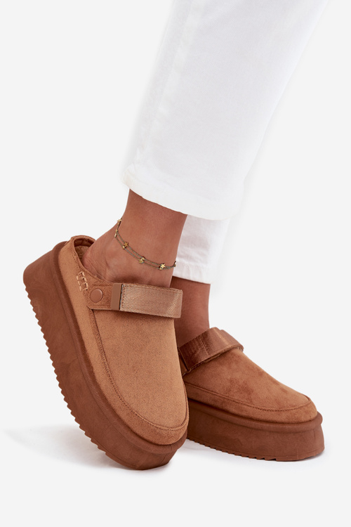 Жіночі зимові чоботи на платформі з застібкою-«липучкою» Camel Jorielle