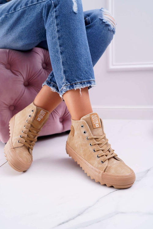 Жіночі кросівки Big Star на високих підборах Camel EE274116