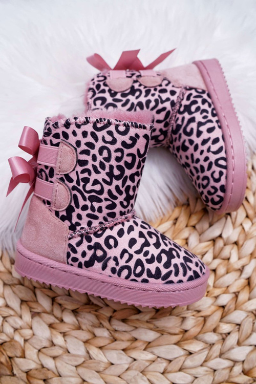 Дитячі зимові черевики з хутром рожеві Fiona