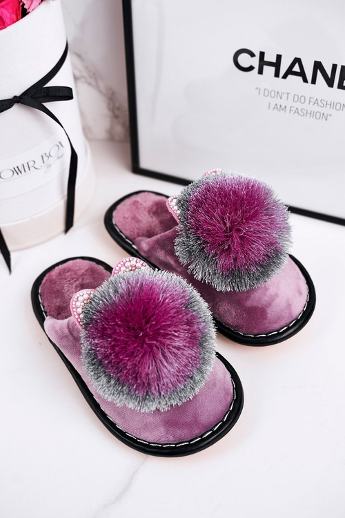 Дитячі домашні тапочки з помпоном Фіалка Попелюшка