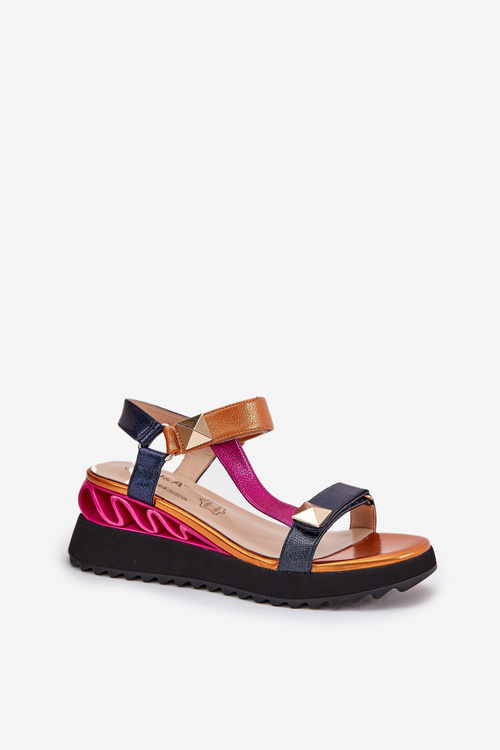 Жіночі Шкіряні Сандалі На Платформі D&A CR51-135 Багатоколірні