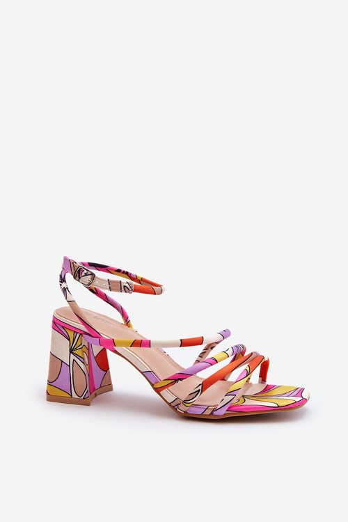 Босоніжки з малюнком і шпилькою фіолетового кольору Jenglla