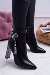 Жіночі гострі чоботи на шпильці чорного кольору Macada