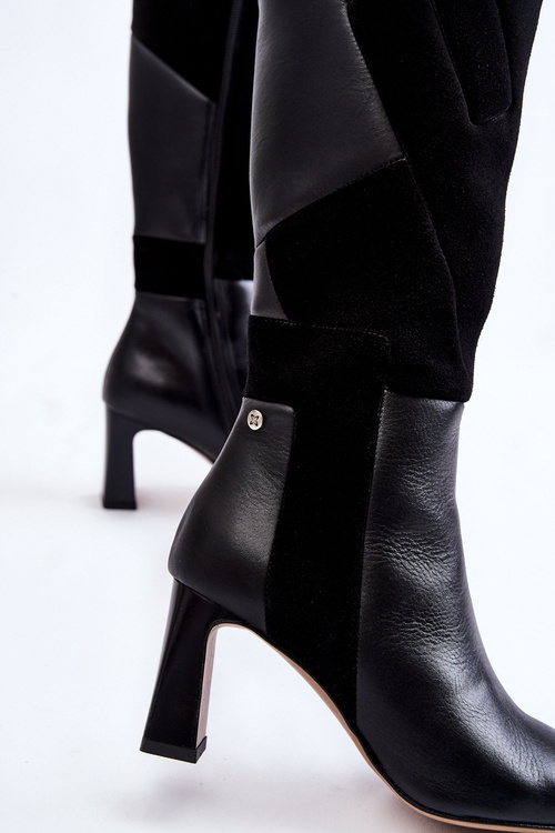 Жіночі шкіряні чоботи Maciejka 05784-01 Чорні