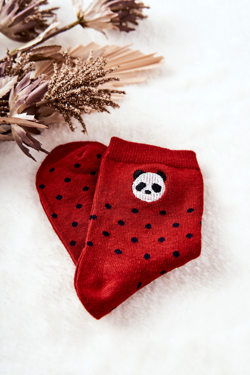 Шкарпетки дитячі в крапку Panda Red