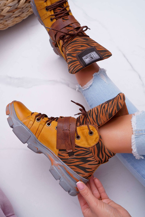 Чоботи жіночі шкіряні Чоботи Чоботи Maciejka жовті 04218