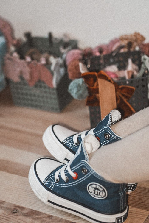 Дитячі високі кросівки на блискавці BIG STAR HH374085 Темно-сині