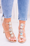 Lu Boo Золоті шпильки Zircon Sandals Serenade