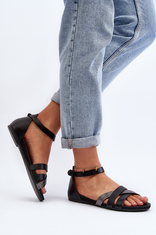 Чорні зручні шкіряні сліпони Zazoo 40185