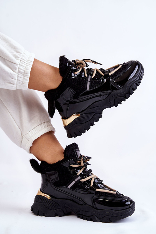 Жіночі утеплені спортивні черевики Edora чорного кольору