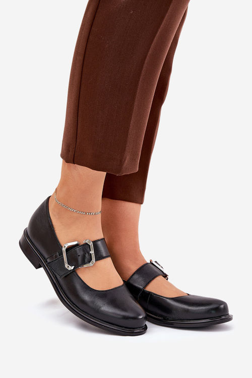 Шкіряні Жіночі Черевики З Пряжкою Лаура 2980 Чорні