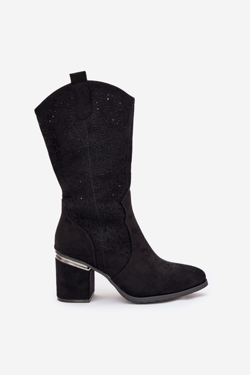 Прорізні Ковбойські Чоботи До Половини Ікри S.Barski HY51-238 Чорні