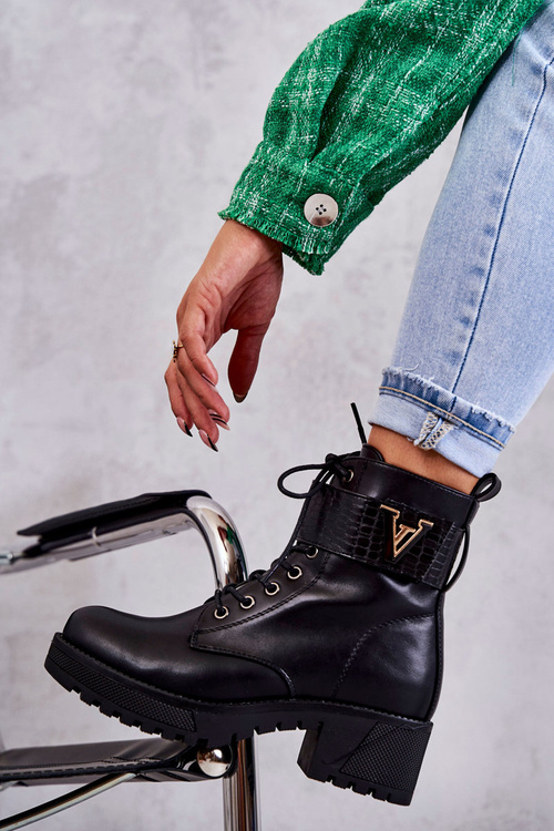 Чоботи шкіряні з утепленням на блискавці чорного кольору Ramsey