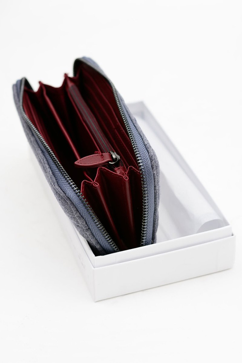 Великий сірий жіночий джинсовий гаманець DIANA&CO