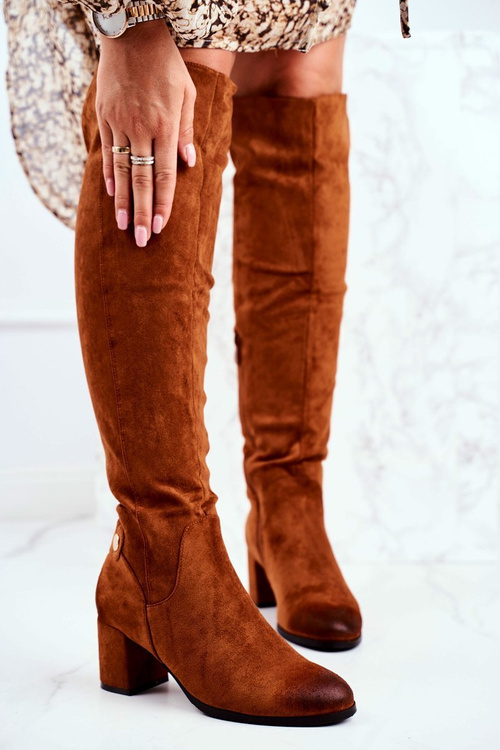 Жіночі високі чоботи замшеві Camel Torgos