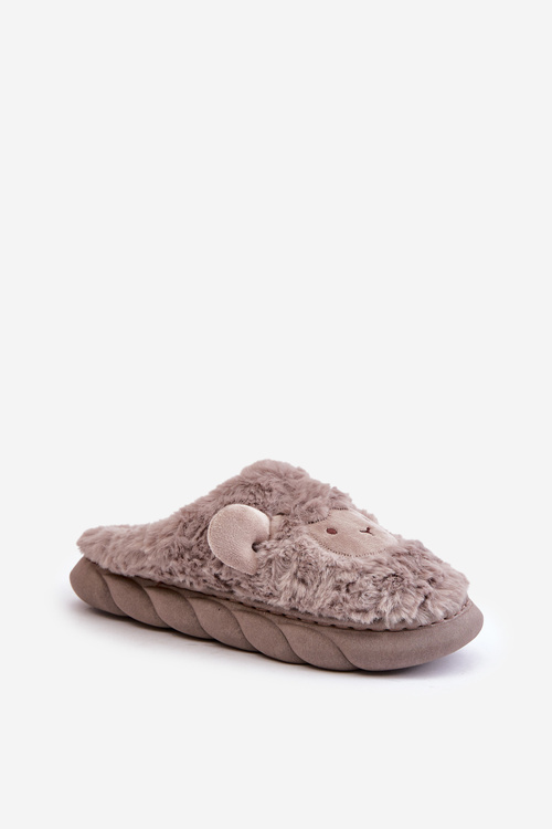 Жіночі пухнасті тапочки з мотивом вівці темно-бежевого кольору Phaeia