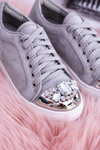Сірі кросівки Lu Boo з блискучими кристалами