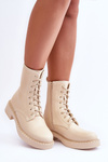 Шкіряні ботильйони Лофери Плоский каблук Світло-бежевий Aganne