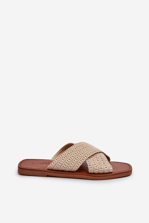 Жіночі сандалі на плоскій підошві Big Star NN274078 Бежеві