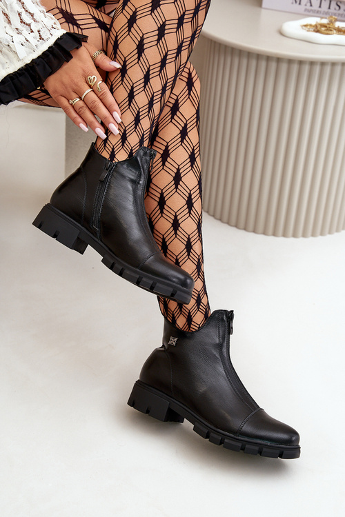 Теплі жіночі черевики з еко шкіри Verietta чорного кольору