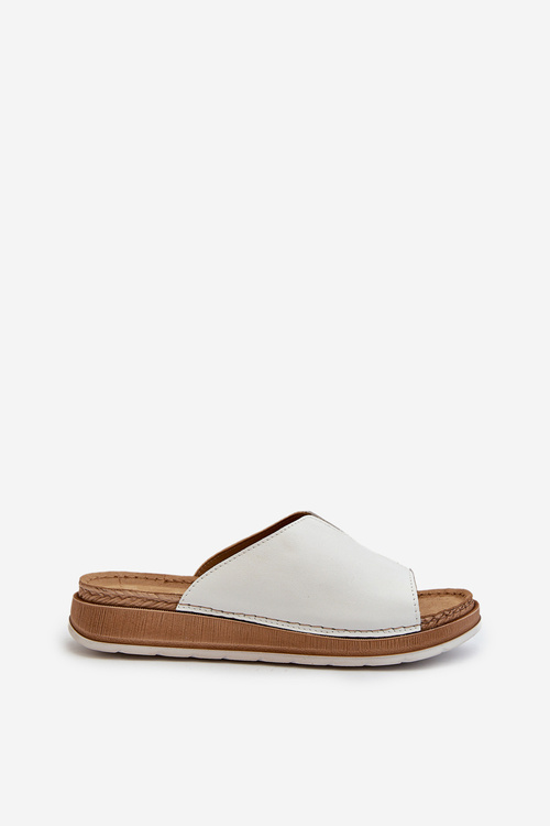 Зручні жіночі шльопанці з еко шкіри Inblu GS0003I1 Білі