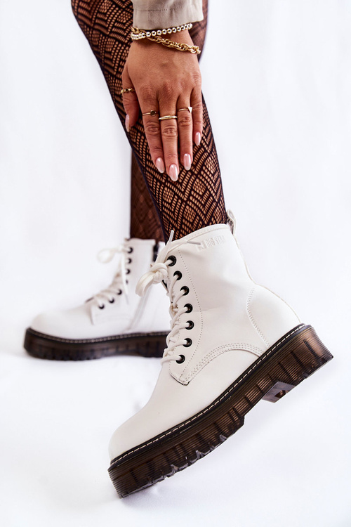 Чоботи жіночі на блискавці Big Star KK274536 Білі