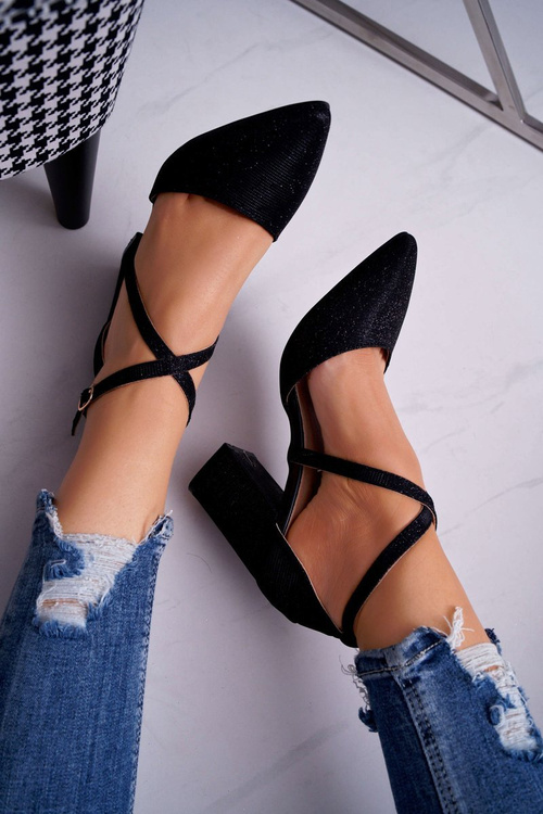 Жіночі туфлі на шпильці Glitter Black Trever