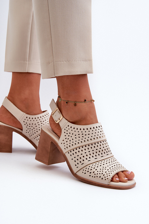 Ажурні босоніжки Sergio Leone SK872 Бежево-золоті