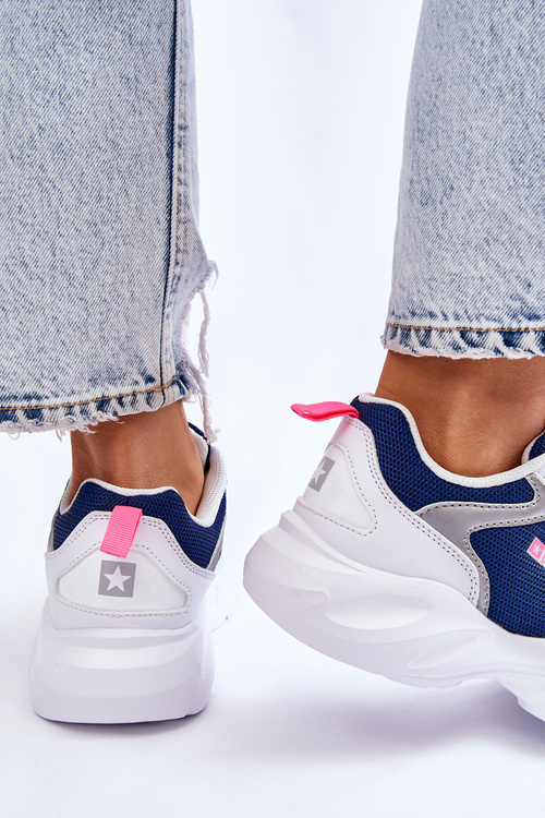 Жіноче легке спортивне взуття Big Star LL274376 біле та темно-синє