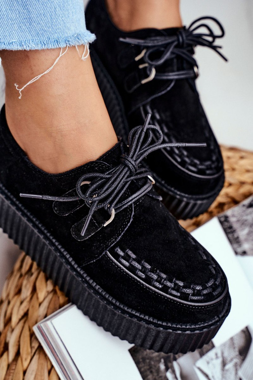 Чорні замшеві кросівки Gocain на платформі