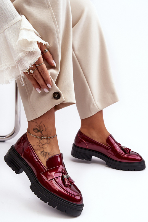 Лофери з бахромою бордового кольору Velenase