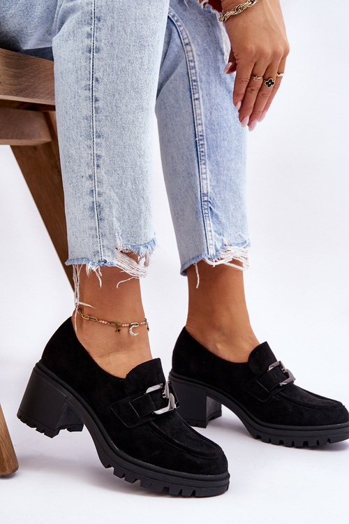 Чорні замшеві туфлі на високих підборах Finley