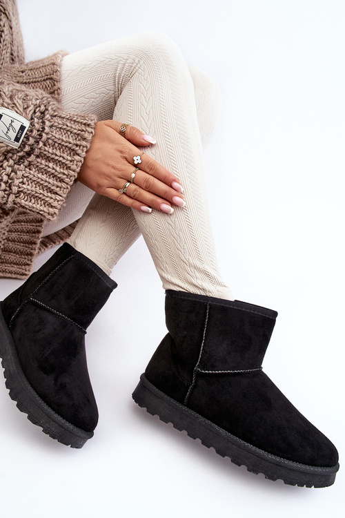Жіночі замшеві зимові черевики з флісовою підкладкою Black Nanga