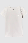 Гладка бавовняна футболка для дівчаток біла 4F 4FJWMM00TTSHF1658-10S