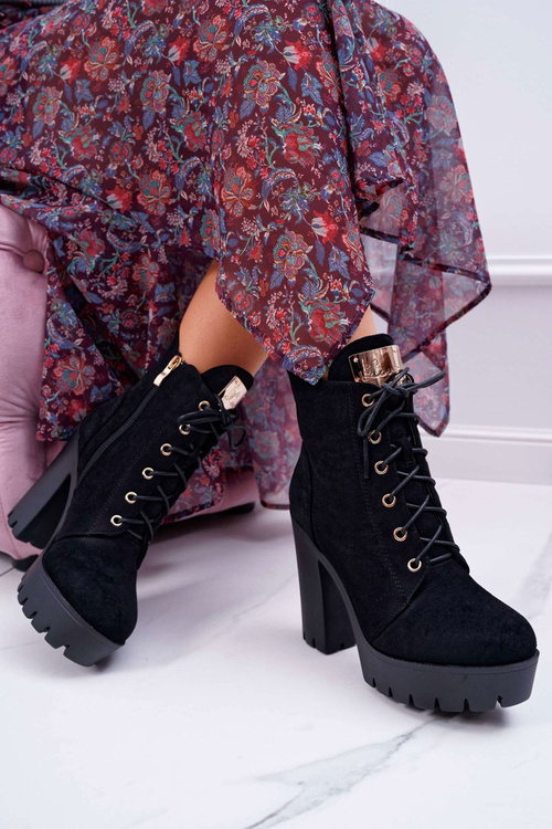 Жіночі високі чоботи чорні замшеві гранж Midow