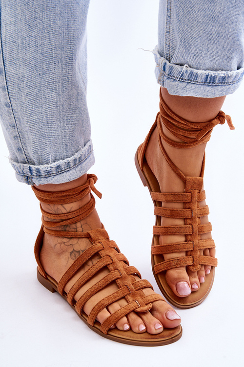 Жіночі замшеві римські босоніжки Camel Semper