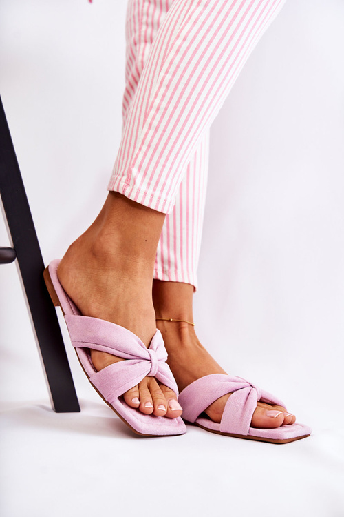 Жіночі замшеві тапочки світло-фіолетового кольору Vanilla Sky