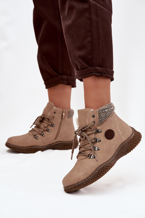 Зимові черевики Трапери жіночі Бежеві Зеная