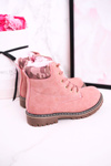 Дитячі чоботи утеплені хутром Лондон рожеві