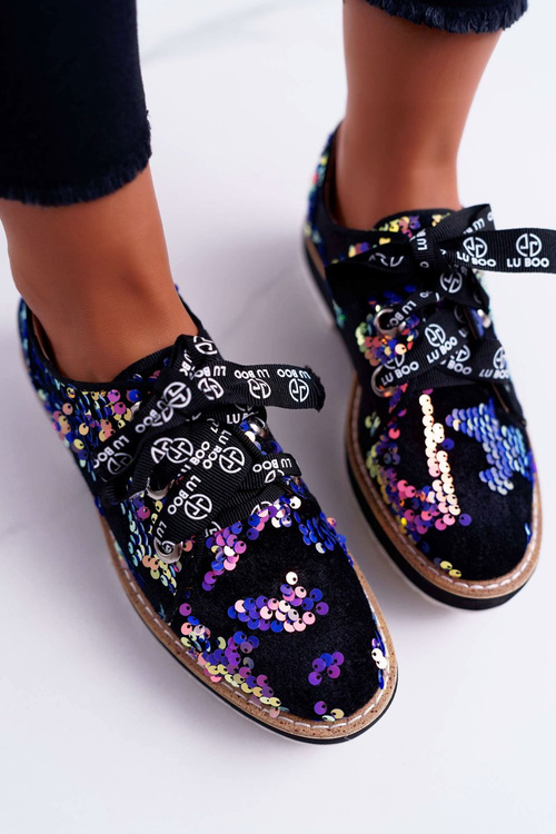 Жіночі напівчоботи Lu Boo Purple Sequins Moonlight