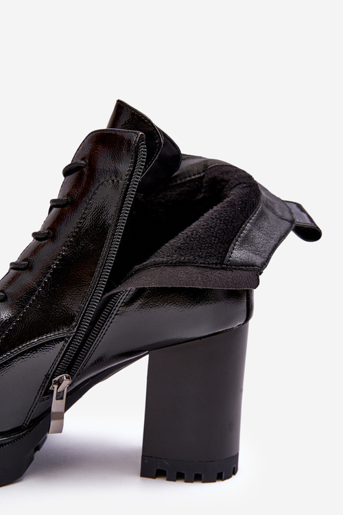 Чорні черевики на підборах з полірованою підкладкою D&A MR870-54