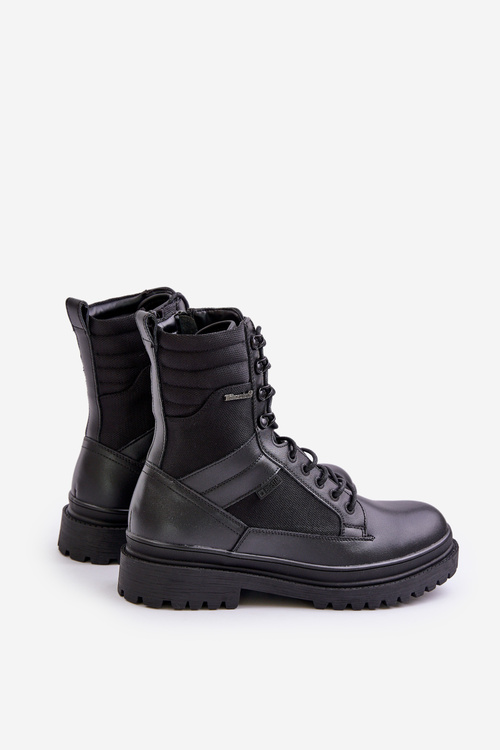 Чоловічі шкіряні ботильйони утеплені Big Star OO174164 Чорні