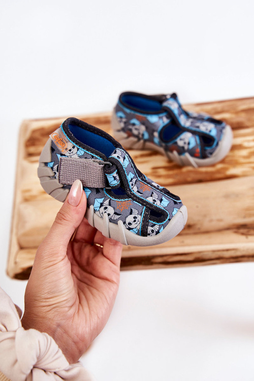 Тапочки Befado Velcro 190P104 Blue-Grey