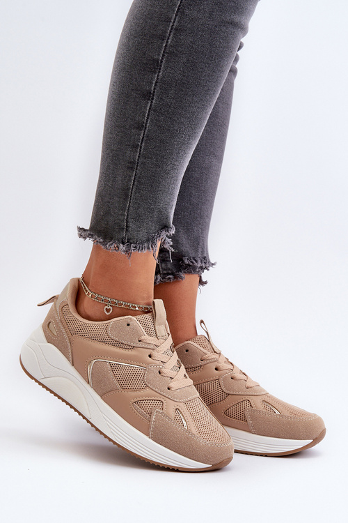 Жіночі кросівки на платформі коричневі Lenivia