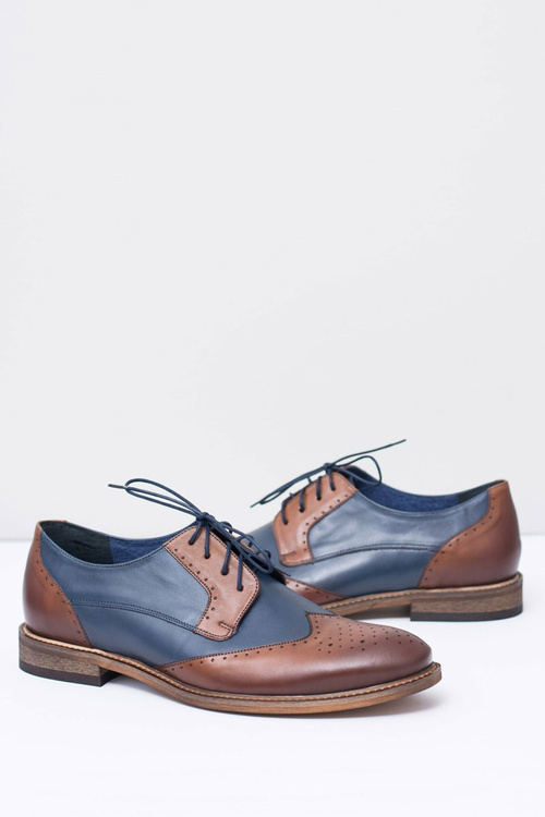 Шкіряні темно-сині чоловічі елегантні напівчоботи Mortes Нікополь