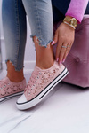 Кросівки жіночі низькі на шнурівці Veroli рожеві