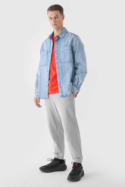 Чоловіча однотонна футболка з логотипом 4F, помаранчева 4FWMM00TTSHM1843-70S