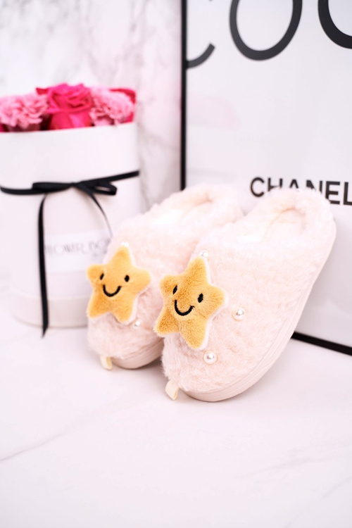 Дитячі утеплені домашні тапочки бежеві Little Star