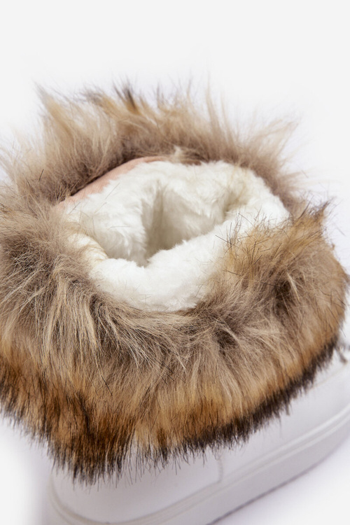 Жіночі снігові черевики на шнурівці білі Santero